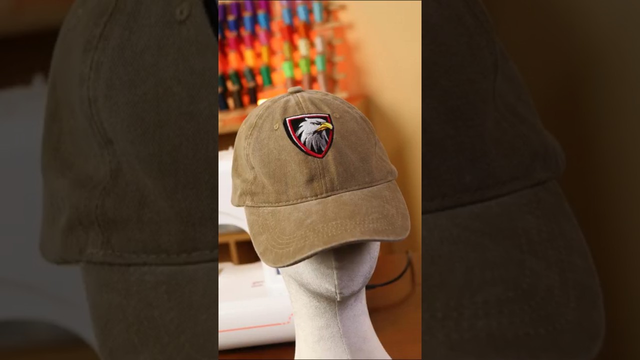 DIY Embroidered Bold Eagle on a Soft Cap🦅 #shorts