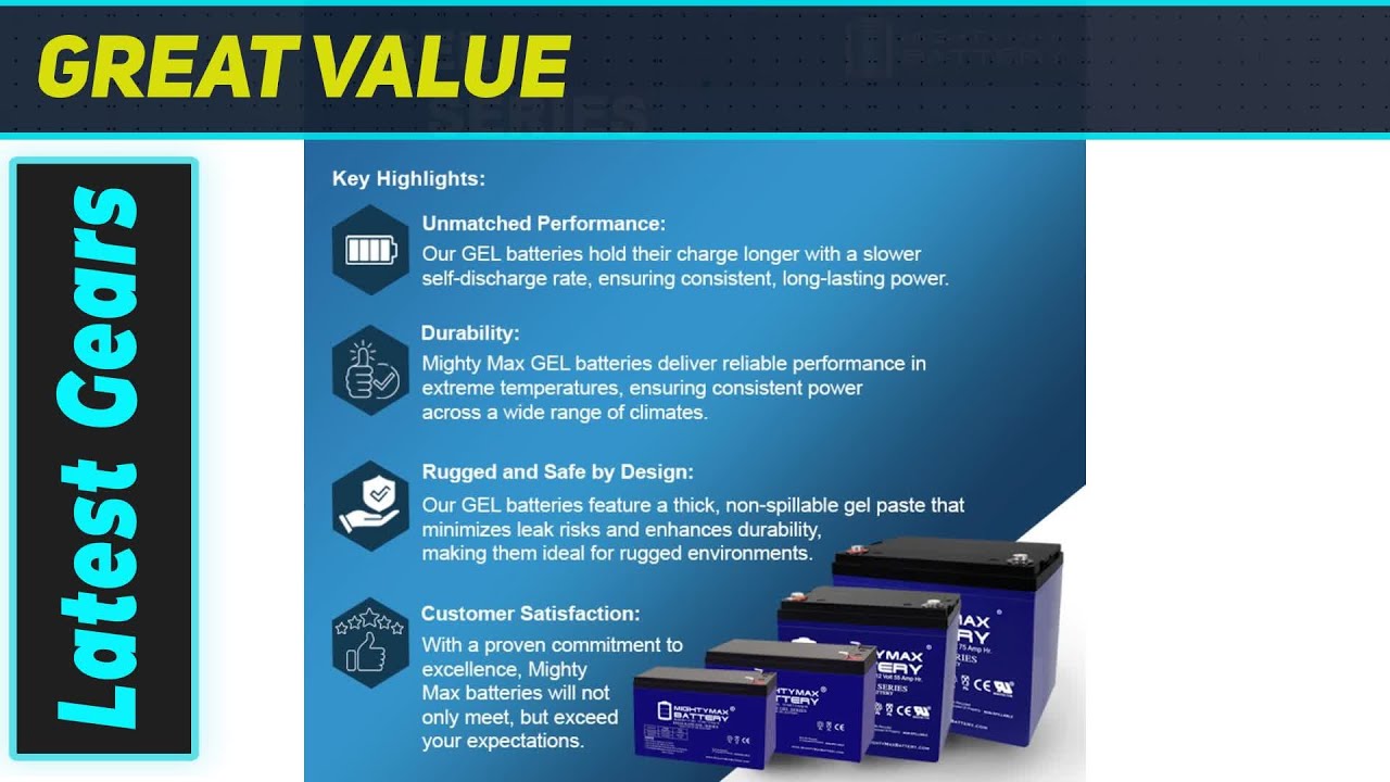 Гелевый аккумулятор Mighty Max 12 В: потрясающее увеличение мощности вашего электросамоката!