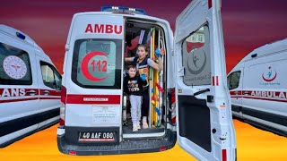 Kaan Gerçek Ambulansı İnceledi | Minik 112 Ambulans Merkezine Gitti Sirenleri Açtı | Ambulans Sireni