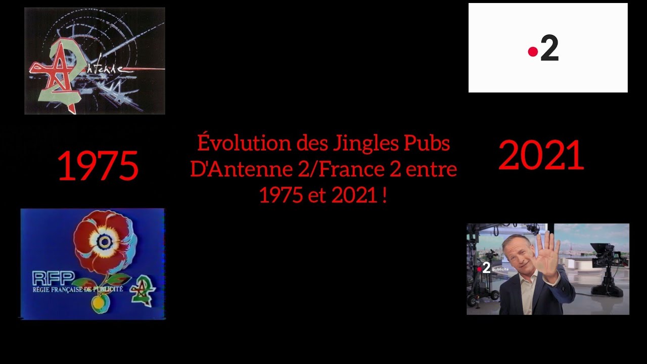 [Obsolète] Évolution des Jingles Pubs de Antenne 2 et France 2 (De 1975 à 2021).
