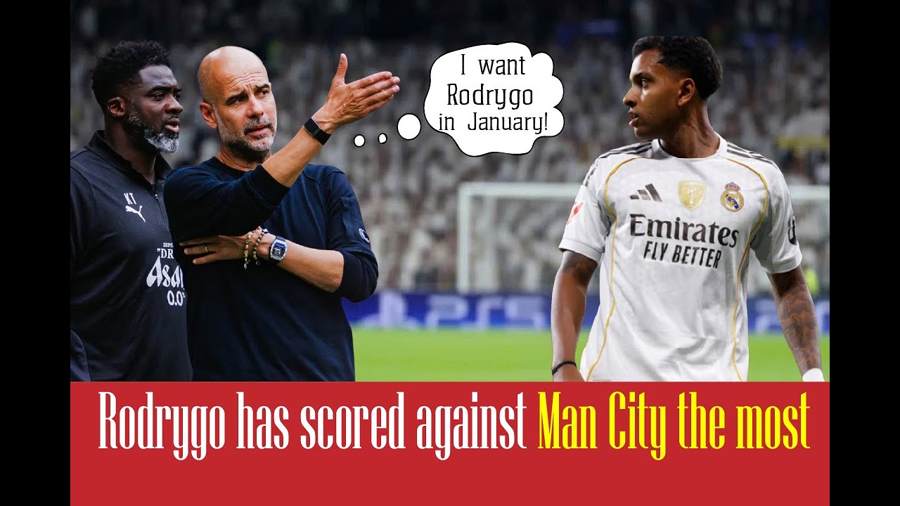 Rodrygo has scored against Man City the most