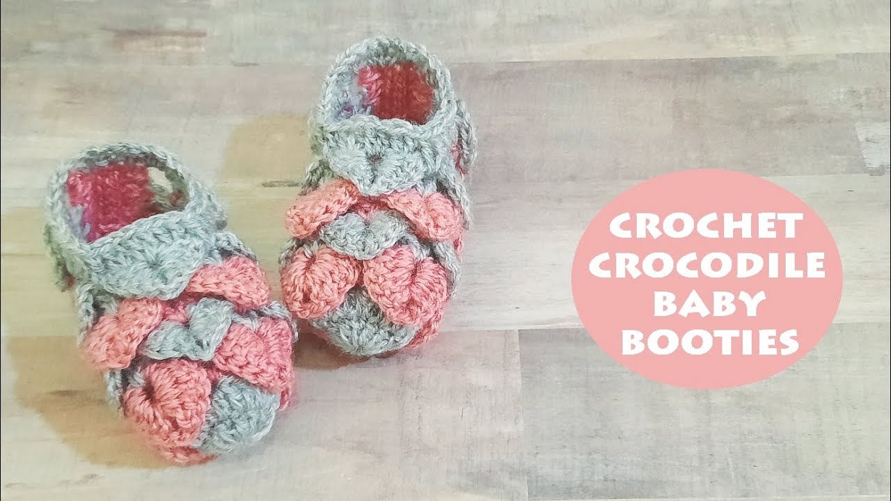 How to crochet crocodile stitch baby booties/slippers? | Crochet With Samra