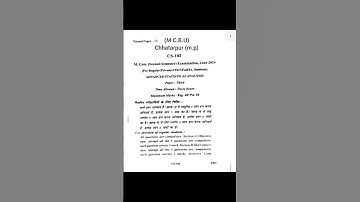 M.C.B.U Chhatarpur( M.P) M.COM. 2nd Semester (old year paper advanced statistical analysis june 2024