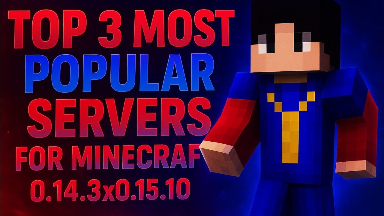 Top 3 MCPE Servers😂 (0.14.3 – 0.15.10) | Best Minecraft PE Servers😍 ...