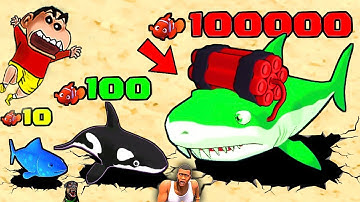 SHINCHAN NOOB vs PRO vs HACKER in MERGE SHARKS with FRANKLIN & CHOP | DREAM SQUAD