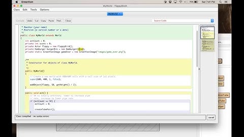 BHSP - Greenfoot Flappy Bird Basics