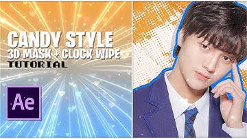 candy style 3d mask + clock wipe after effects tutorial!