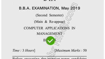 2019 Dcrust BBA 2nd Sem Computer Application in Management Question Paper