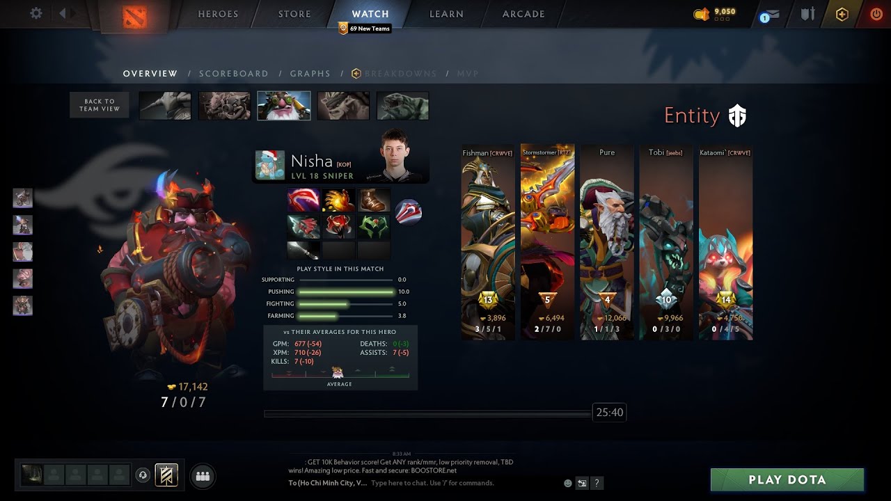 dota2fullmatch - Nisha - sniper - Secret vs Entity