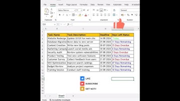 How To Create a Deadline Tracker? #shorts #ytshorts  #exceltips #exceltipsandtricks #exceltutorial