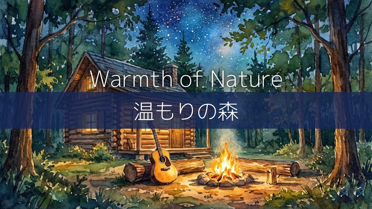 【睡眠・癒し】Acoustic Forest - 焚き火とギター - 森の中でリラックス / Relaxing Guitar BGM