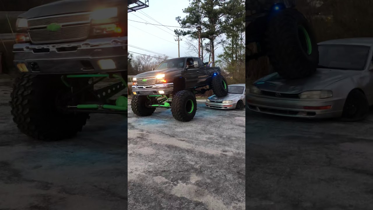 Street legal monster truck crush car YouTube