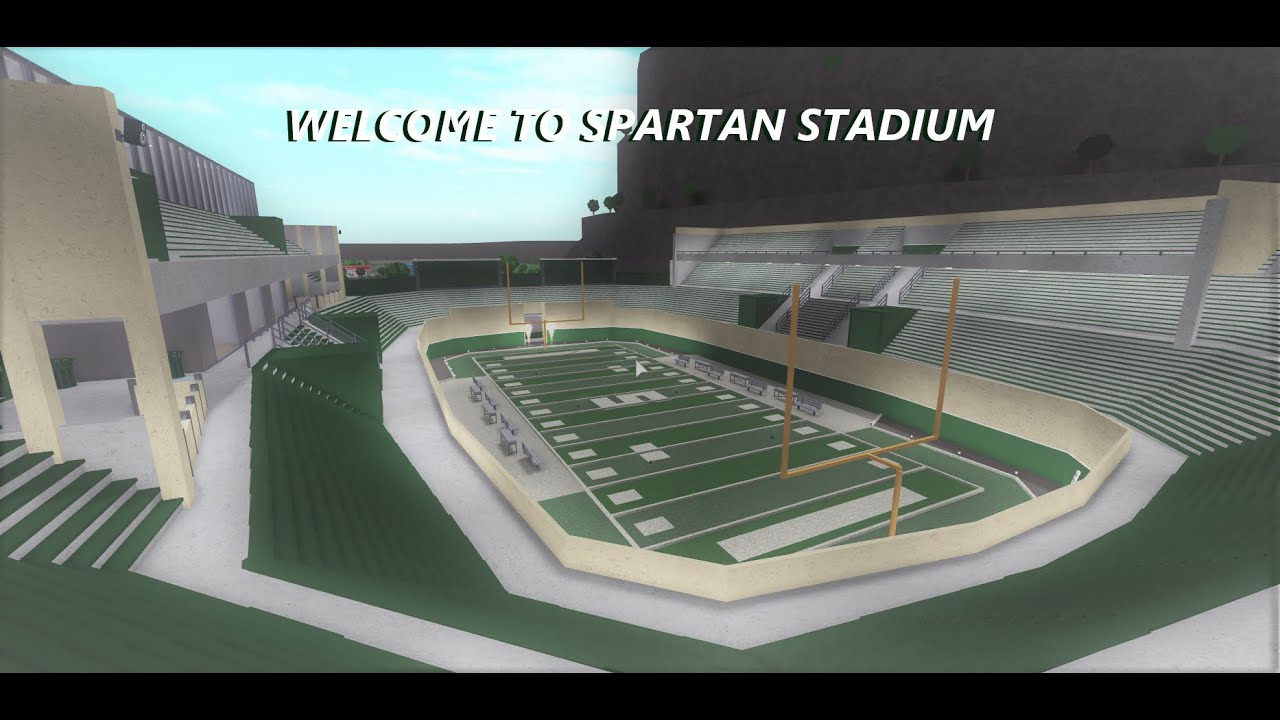 Welcome To Spartan Stadium Roblox Bloxburg Youtube - roblox football field