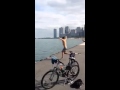 Chicago lakefront biking path diving lake michigan august 2014