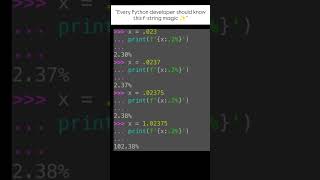 Python Percentage Formatting Trick Every Developer Should Know 🐍#shorts #shortsfeed