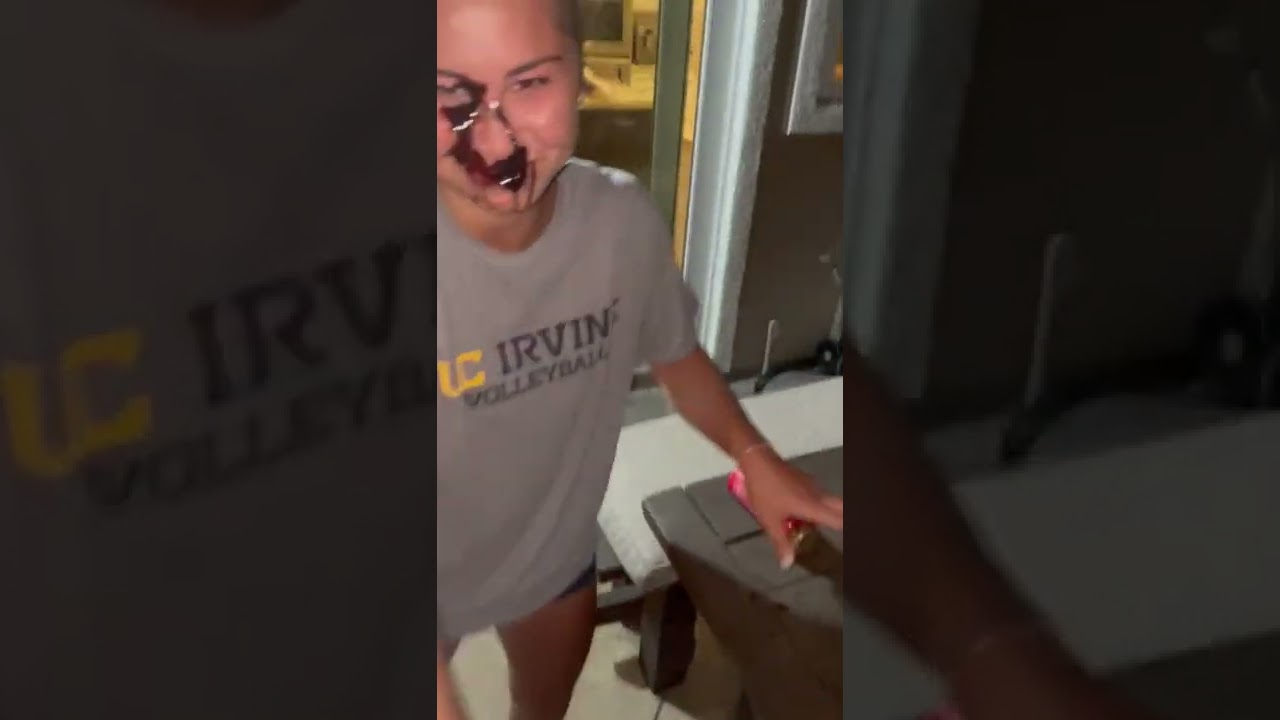 Girl Rips Friends Shirt Chocolate Sauce On Face Broken Watermelon