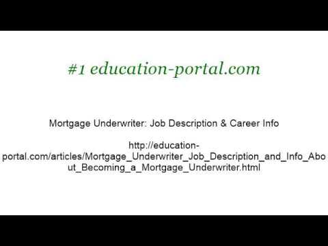 mortgage underwriter job description