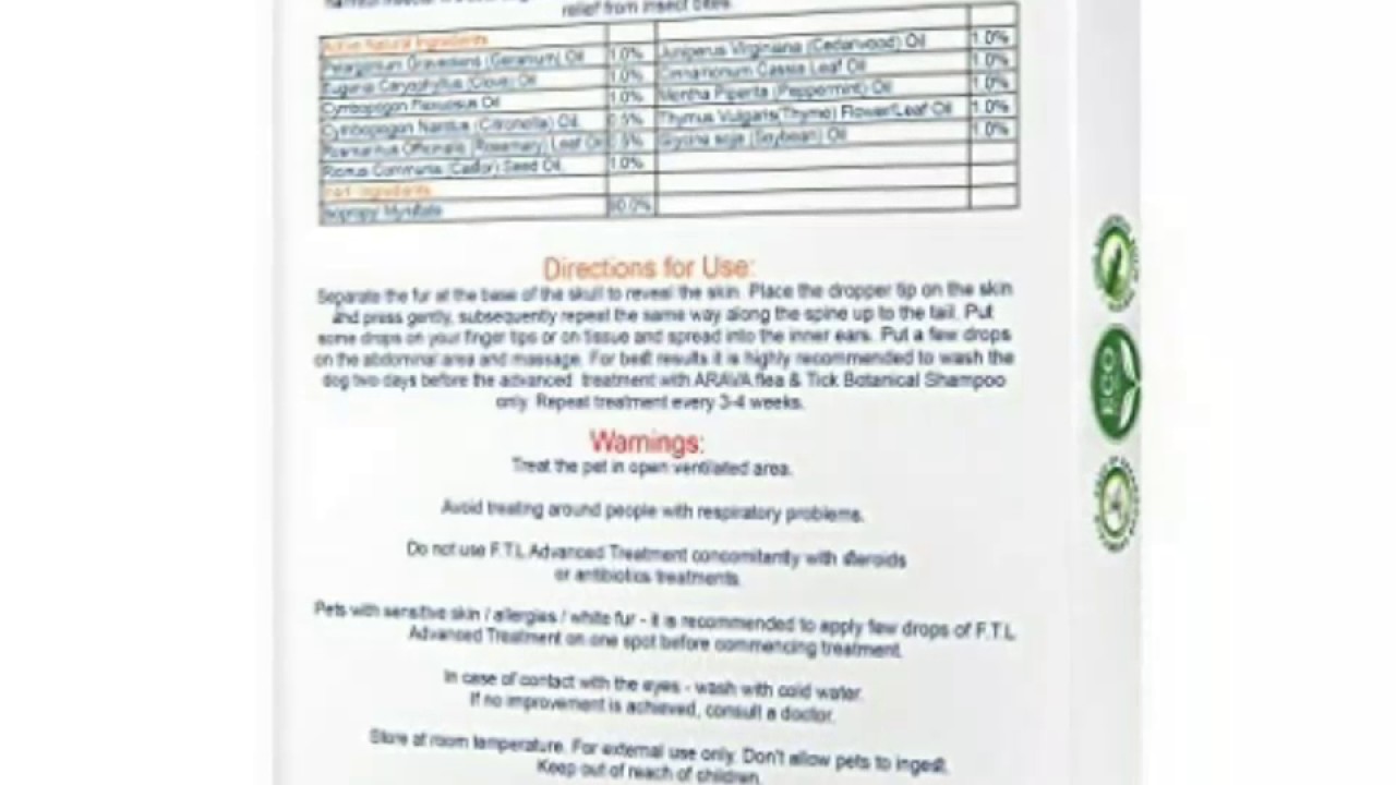 Arava Flea and Tick Control Drops Treatment for Cats and Puppies - Botanical Drops Repel Pests