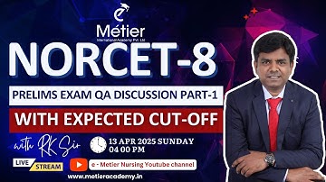 AIIMS NORCET-8 Prelims QA Discussion Part-1 | Expected Cut-Off Analysis | RK Sir | Metier Academy