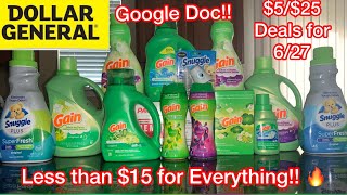 DOLLAR GENERAL DEALS FOR 6/27|| LESS THAN $15 FOR EVERYTHING 🔥🔥🔥