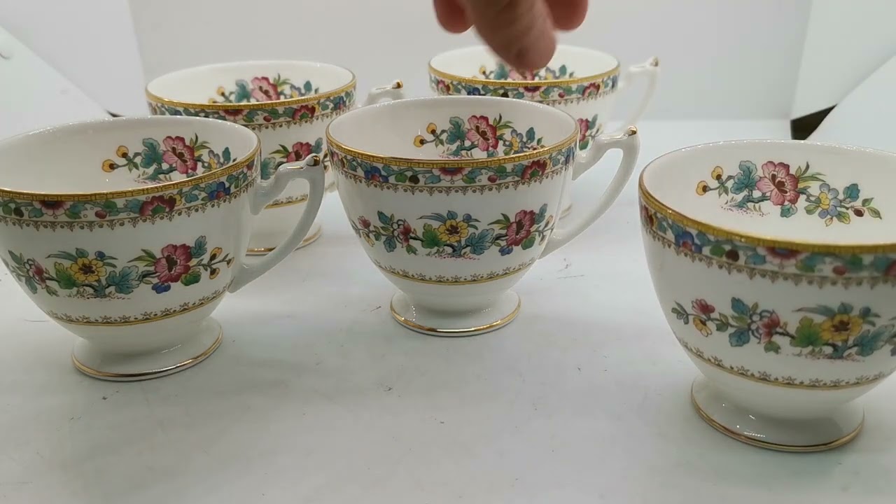 Coalport China Ming Rose Plain Rim Teacup - YouTube