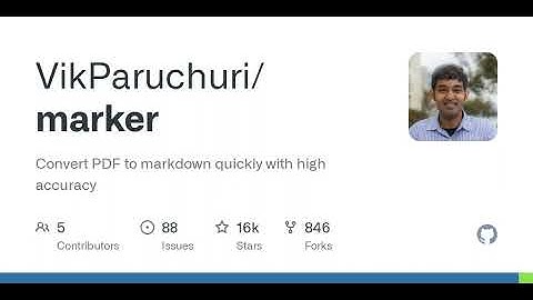 GitHub - VikParuchuri/marker: Convert PDF to markdown quickly with high accuracy