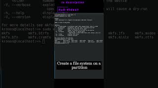 🐧 Linux CLI 29b 🐧 mkfs command 🐧 #linux #shell #cli #konsole #ubuntu #fedora #opensuse