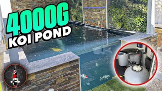4000 GALLON KOI POND - CARPETED FILTER ROOM?!
