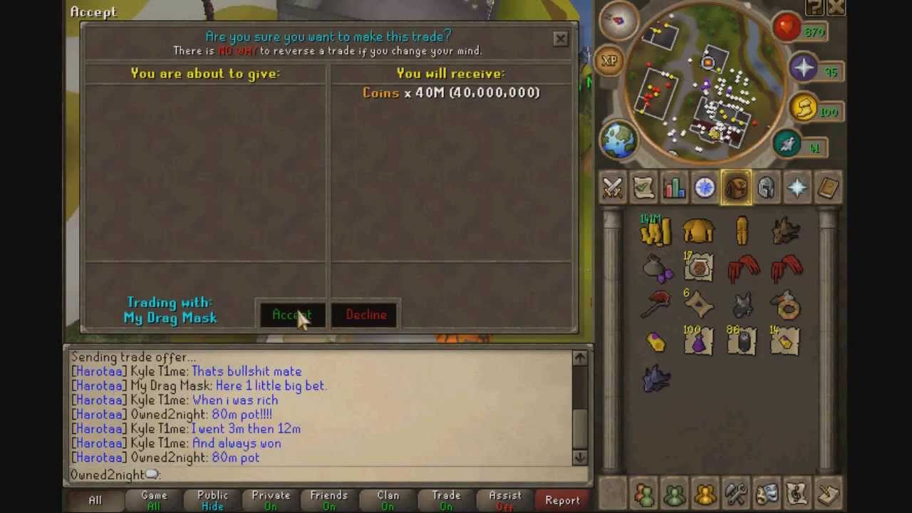 Runescape Dicing - 0wned2night (400m pot, Santa bets!)