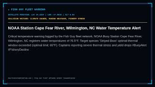NOAA Station Cape Fear River Wilmington NC Water Temperature Alert