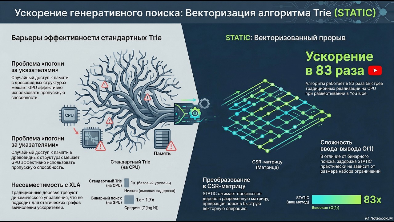 🚀 Как YouTube ускорил LLM-рекомендации в 800 раз? Разбор технологии STATIC
