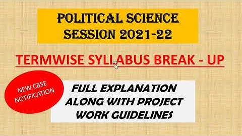 Tern wise Syllabus Break-up - Political Science - Session 2021-22 : Class 11-12