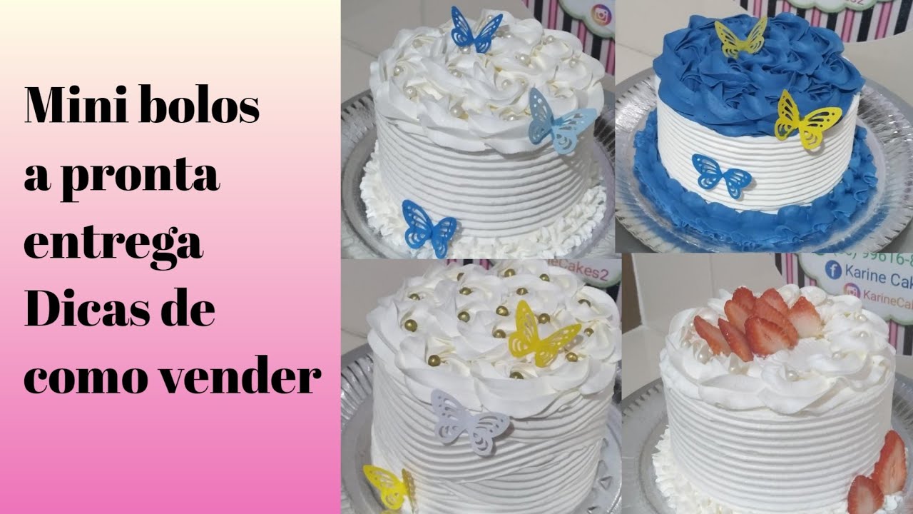 4 mini bolos | Pronta entrega | faça e venda | Decorações simples