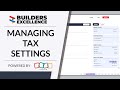 Managing Tax Settings