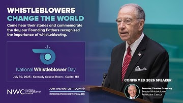 Sen. Charles Grassley Delivers Message to "Stop Treating Whistleblowers Like Skunk at a Picnic!"