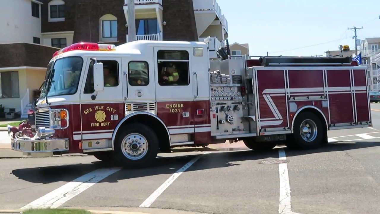 Sea Isle City Fire Company responding to a boardwalk fire, just a small