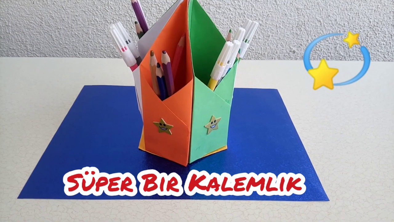 👌 ORİGAMİ KAĞITTAN KALEMLİK YAPIMI 💯👏/ORİGAMİ PAPER PEN HOLDER MAKİNG😌