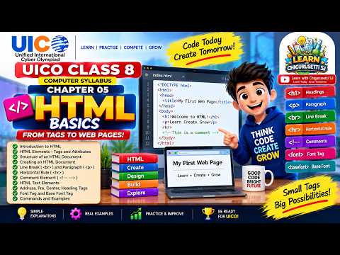 UICO Class 8 HTML 🌐 | HTML Basics, Tags, Attributes & Document Structure | Part 5