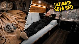 I Built the Ultimate Van Life Sofa Bed! + ceiling