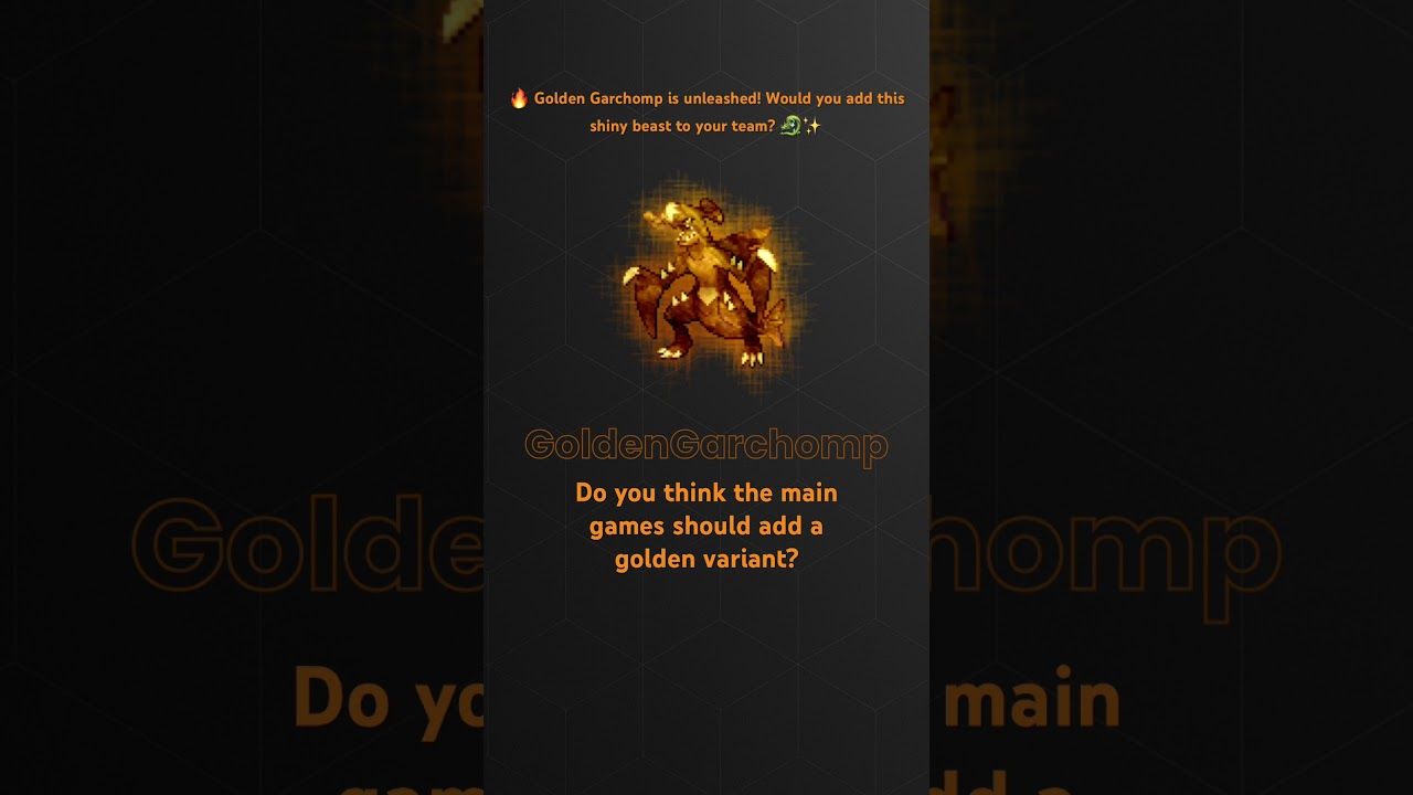 Golden Garchomp Shiny Form | Custom Pokémon Design 