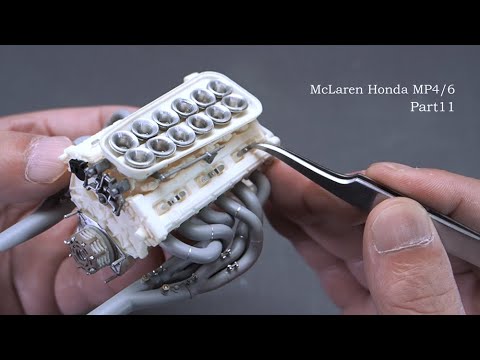 McLaren Honda MP4/6 Part11【 TAMIYA 1/12 scale 】Process the upper part of the plug.