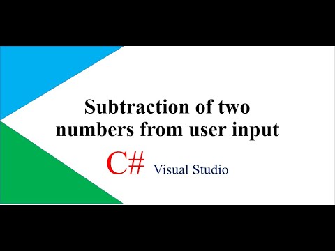 Subtraction of two numbers from user input in C# - YouTube