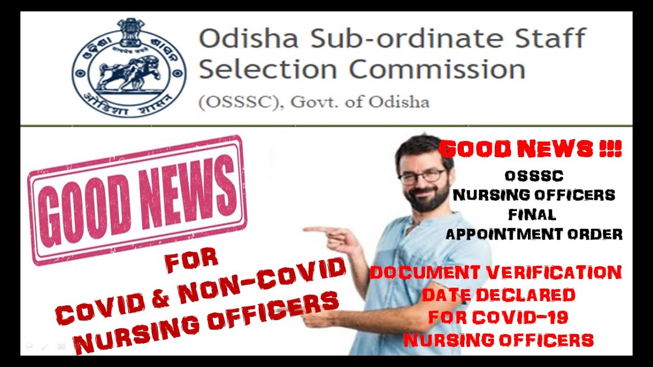 Final Appointment Order For COVID & Non-COVID OSSSC Nursing Officers| Document Verification Of COVID