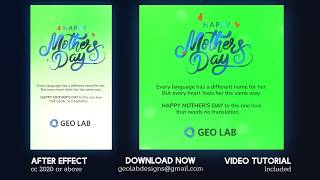 Mothers Day Slideshow l Mothers Day Wishes - 100% After Effect Project