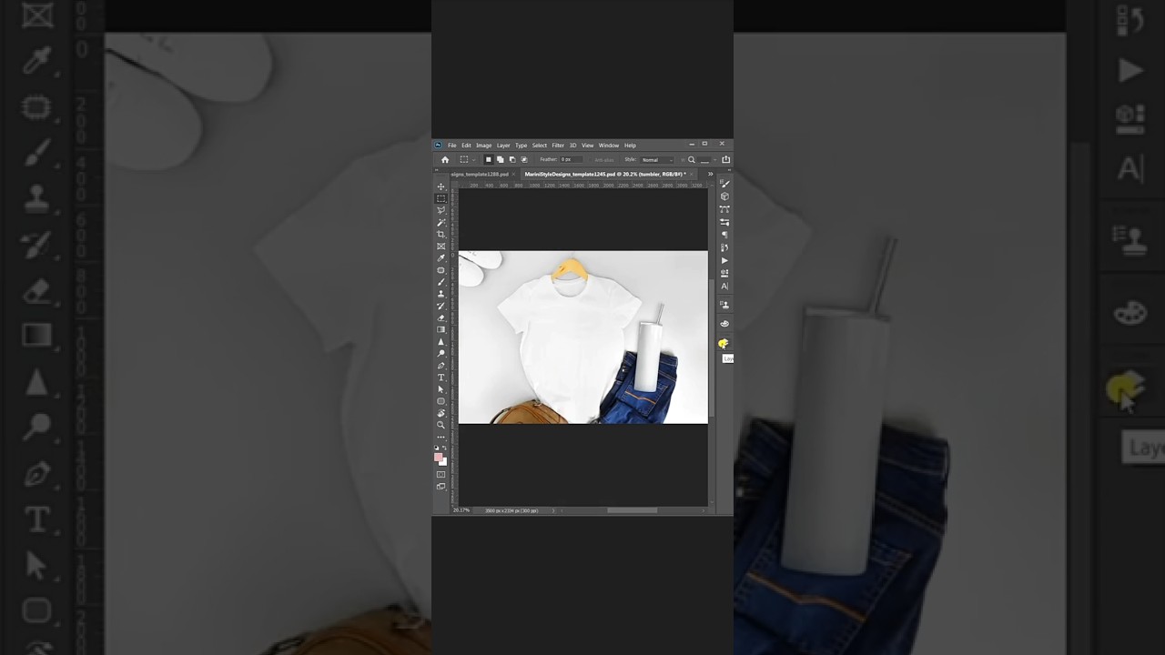 HOW to Use PSD MOCKUPS with SMART OBJECTS to ADD your design #shorts #mockup #photoshoptutorial
