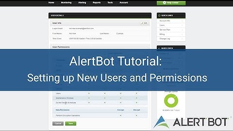 AlertBot Tutorial: Setting up New Users and Permissions