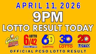 9pm Lotto Result Today April 11 2026 PCSO