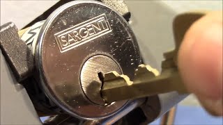 (picking 401) NORSEMAN 7 pin SARGENT challenge lock picked and gutted - crazy bitting