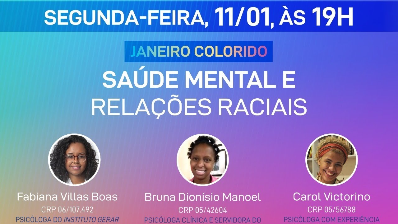 Live - Saúde Mental e aspectos raciais da mulher negra - Conselho Regional  de Psicologia Santa Catarina - 12ª Região