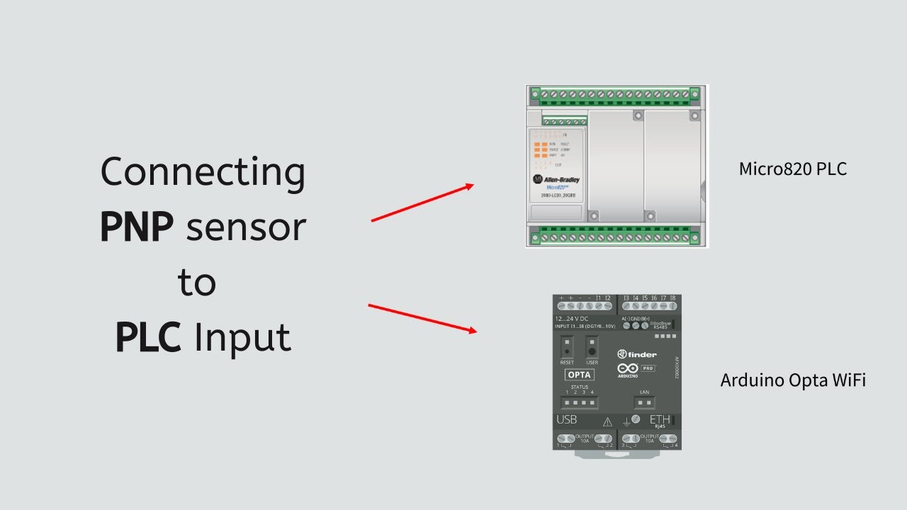 Connecting  PNP NO sensor to PLC Input (Allen Bradley Micro820 and Arduino Opta)